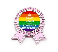 Spilla a forma di arcobaleno LGBT Art Deco Fashion Spilla rosa vincitore premio medaglia, Medio, Metallo