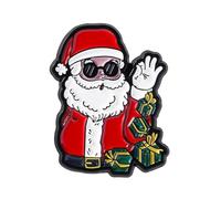 Spilla a forma di Babbo Natale in lega con gesto, spilla da bavero per zaino, cappotto, accessorio per feste di Natale, spilla natalizia, Misura unica, come descritto