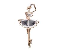 Spilla a forma di ballerina di cristallo di cristallo di cristallo di modo scintillante elegante delle donne della spilla dei monili, Misura unica, Lega di acciaio, Nessuna pietra preziosa