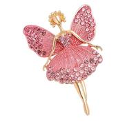 Spilla a forma di ballerina in lega per prevenire la perdita durante le attività, gioielli da viaggio, per donne e ragazze, per feste, Misura unica, come descritto