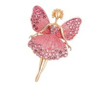 Spilla a forma di ballerina in lega, previene la perdita durante le attività, gioielli da viaggio, per donne e ragazze, elegante spilla, One Size, come descritto