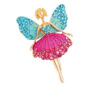 Spilla a forma di ballerina in lega, previene la perdita durante le attività, gioielli da viaggio, per donne e ragazze, elegante spilla, One Size, come descritto