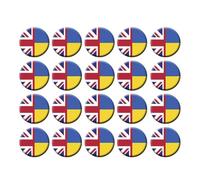 Spilla a forma di bandiera dell'amicizia, con bandiera britannica della Gran Bretagna, spilla per Ucraina, spilla rotonda, Blue