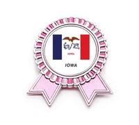 Spilla a forma di bandiera dello Stato americano Iowa, rosa, per vincitore, Medio, Metallo