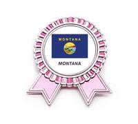 Spilla a forma di bandiera dello Stato americano Montana, rosa, per vincitore, premio, Medio, Metallo