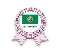 Spilla a forma di bandiera dello Stato americano, rosa, per vincitore, Medio, Metallo