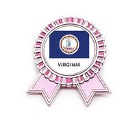 Spilla a forma di bandiera dello Stato americano Virginia, rosa, Medio, Metallo