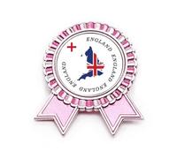 Spilla a forma di bandiera territoriale inglese, stile art déco, alla moda, rosa, per vincitore, medaglia, Medio, Metallo