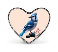 Spilla a forma di Blue Jay giapponese Sushi1, spilla a forma di cuore, bottone, cravatta, risvolto, zaino, decorazione per uomo e donna