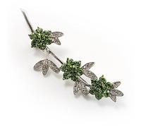 Spilla a forma di bouquet di fiori con diamanti verde smeraldo