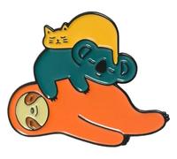 Spilla a forma di bradipo in smalto con motivo di meditazione Arhat, Klein, Metallo non prezioso