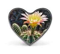 Spilla a forma di cactus con fiore di cactus, spille alla moda, spille personalizzate, spille a forma di cuore, bottoni in metallo per zaino, cappello, borsa, giacca