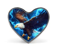 Spilla a forma di calvo Eagle, spilla tonante per donne e uomini, spilla a forma di cuore per feste e matrimoni