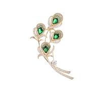 Spilla a forma di camelia con piuma, alla moda, intarsiata, da donna, anti-luce, fibbia per sciarpa per fiori, Lega, Nessuna pietra preziosa