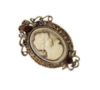 Spilla a forma di cammeo in filigrana intricata, color oro antico, spilla per feste e balli scolastici, per eventi formali e occasioni speciali, stile vintage, One Size, come descritto
