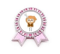 Spilla a forma di cane animale, con scritta in inglese "Naughty B" e "Naughty", Medio, Metallo