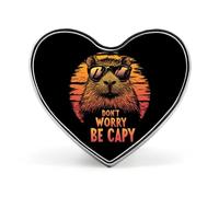 Spilla a forma di capibara "Don't Worry Be Capy", spilla a forma di cuore, bottone, cravatta, risvolto, zaino, decorazione per uomo e donna.