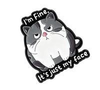 Spilla a forma di cartone animato, gioiello impazienza emozione e divertente I ' m Fine It ' s Just My Face smaltato Pin Badge per uso quotidiano Spilla per borse e corpetto