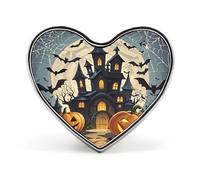 Spilla a forma di castello di zucca con lanterna squisita spilla alla moda bottoni personalizzati distintivo novità spille uniche spille a forma di cuore bottoni in metallo per zaino, cappello, borsa