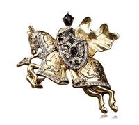 spilla a forma di cavaliere, spille raffinato, spilla simbolo di coraggio, regalo per il partner, regalo per gli amici (dorato).