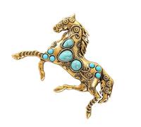 Spilla a forma di cavallo 2026, in lega, ornata con finto turchese, accessorio alla moda per tutti i giorni, spilla turchese, One Size, come descritto