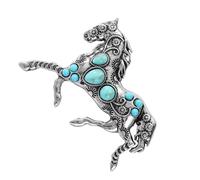 Spilla a forma di cavallo 2026, in lega, ornata con finto turchese, accessorio alla moda per tutti i giorni, spilla turchese, One Size, come descritto