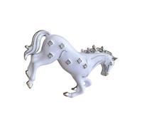 Spilla a forma di cavallo al galoppo, simbolo di coraggio, elegante, accessorio alla moda, materiali robusti, spilla classica a forma di cavallo, Misura unica, come descritto