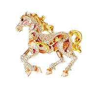 Spilla a forma di cavallo con segno zodiacale simbolico, accessorio in metallo robusto, accessorio per tutto l'anno, stile festivo, dichiarazioni alla moda, Misura unica, come descritto
