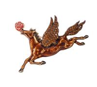 Spilla a forma di cavallo con segno zodiacale simbolico, accessorio in metallo robusto, per tutto l'anno, festivo, stili, dichiarazioni, spilla decorativa per sciarpa, Misura unica, come descritto