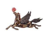 Spilla a forma di cavallo con segno zodiacale simbolico, accessorio in metallo robusto, per tutto l'anno, festivo, dichiarazioni, feste, gioielli per cavalli, One Size, come descritto