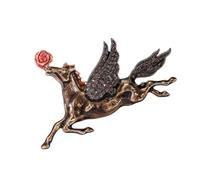 Spilla a forma di cavallo con segno zodiacale simbolico, accessorio in metallo robusto per tutto l'anno in stile festivo, versatile spilla decorativa, One Size, come descritto