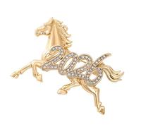 Spilla a forma di cavallo con zodiaci cinesi alla moda per il 2026, con design realistico 3D che simboleggia la vitalità, ideale per l'uso quotidiano, accessorio unisex regalo, One Size, come