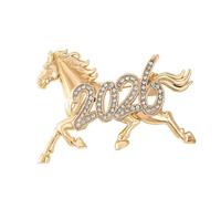 Spilla a forma di cavallo con zodiaci cinesi alla moda per il 2026, con design realistico 3D che simboleggia la vitalità, ideale per l'uso quotidiano, regalo per l'anno del cavallo, Misura unica, come