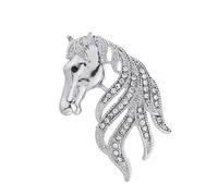 Spilla a forma di cavallo con zodiaci, stile vintage, gioiello da bavero per donne professionali, per migliorare gli zodiaci, gioielli con animali per le donne, Misura unica, come descritto