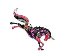 Spilla a forma di cavallo fantasia, design vintage, in lega, accessorio alla moda, per attirare l'attenzione, ideale come regalo per l'abbigliamento, spilla retrò a forma di cavallo, Misura unica