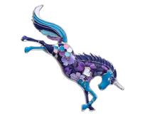 Spilla a forma di cavallo fantasia, design vintage, in lega, accessorio alla moda, per attirare l'attenzione, ideale come regalo per valorizzare l'abbigliamento, bella spilla, One Size, come descritto