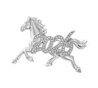 Spilla a forma di cavallo in lega robusta con finitura elettrolitica per una maggiore lucentezza e durata, adatta per tutti gli eventi e abbigliamento formale, Misura unica, come descritto