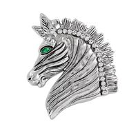 Spilla a forma di cavallo in lega robusta con zodiaci cinesi, per accessori alla moda e occasioni speciali, Misura unica, come descritto