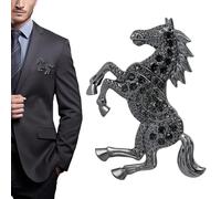 Spilla A Forma Di Cavallo,Lega Versatile Per Donne | Spilla a Forma di Cavallo con Strass - Per Cappelli Sciarpe Borse Giacche Di Jeans Bavero Collo Matrimonio Feste Party Cosplay