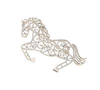 Spilla a forma di cavallo, unica, elegante, per abbigliamento elegante, adatta per vari usi quotidiani e feste, elegante spilla da cavallo per l'uso quotidiano, One Size, come descritto