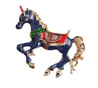Spilla a forma di cavallo, unisex, imitazione smaltata, 3,6 x 4,8 cm, in lega di zinco, accessorio per abbigliamento, cappelli, borse e sciarpe