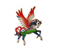 Spilla a forma di cavallo volante alla moda per donne e uomini smaltati a forma di animale gioielli per amanti del calcio collezionisti e regalo regalo collaborazione calcio accessorio, One Size, come