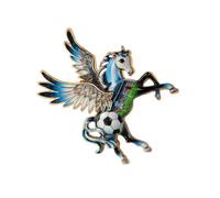 Spilla a forma di cavallo volante alla moda per donne e uomini smaltati a forma di animale gioielli per amanti del calcio collezionisti e regalo regalo collaborazione calcio accessorio, One Size, come