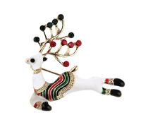 Spilla a forma di cervo di Natale, spilla da bavero, con strass, a forma di renna, accessorio per uomo e donna, Misura unica, come descritto
