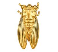 Spilla a forma di cicala, oro in acciaio inossidabile, gioiello elegante, portafortuna, 3 x 2 cm