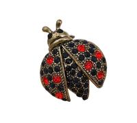 Spilla a forma di coccinella con taglio a diamante, in lega di alta qualità, scintillante gioiello a tema coccinelle per un elegante gioiello quotidiano, accessorio regalo elegante, Misura unica, come