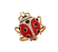 Spilla a forma di coccinella con taglio a diamante, in lega di alta qualità, scintillante gioiello a tema coccinelle per un elegante gioiello quotidiano, Misura unica, come descritto