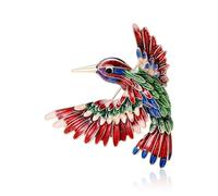 Spilla a forma di colibrì con finitura smaltata resistente al colore, accessorio di fissaggio sicuro per abbigliamento per banchetti e feste, accessorio alla moda con colibrì, One Size, come descritto