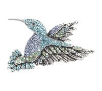 Spilla a Forma di Colibrì con Pietre Decorative, Decorativa per Donna | Lega e Cristalli, Design Creativo e Moderno, Novità per Decorazioni, Struttura Poco Deformabile