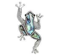 Spilla a forma di conchiglia di abalone per donne e uomini, con strass e conchiglia di abalone, per Natale, compleanni, vacanze, per familiari e amici, 5.4 cm x 4 cm, Rame, Zirconia